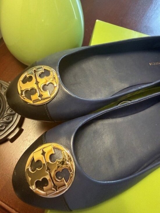 Tory Burch Shoes - NWT TORY BURCH- CHELSEA CAP-TOE BALLET FLAT- Size: 7.5 Royal Navy